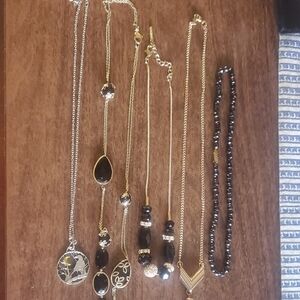 Nine West Elegant Black and Gold Necklace Collection